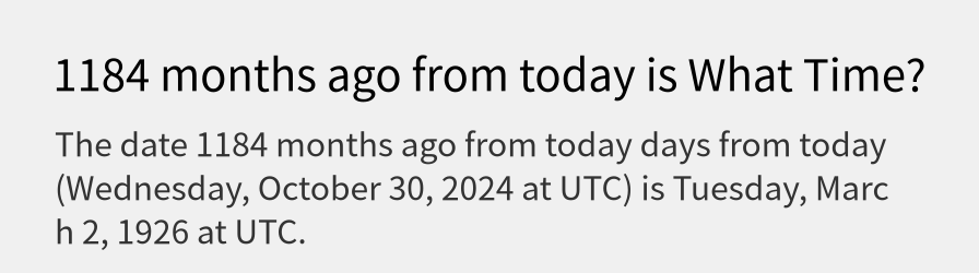 What date is 1184 months ago from today?