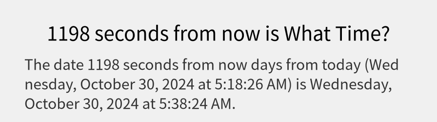 What date is 1198 seconds from now?