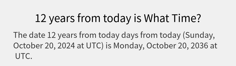 What date is 12 years from today?