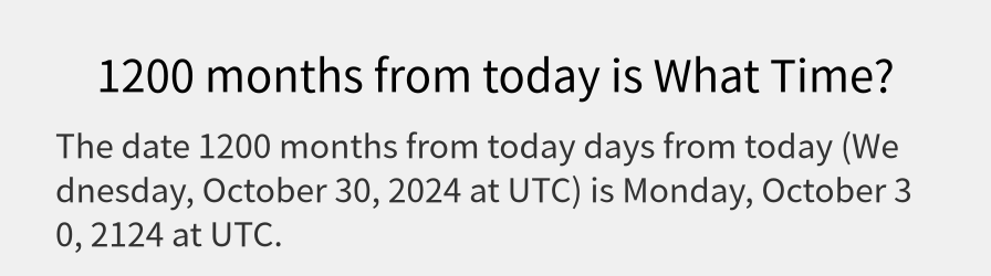 What date is 1200 months from today?