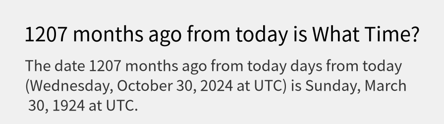 What date is 1207 months ago from today?