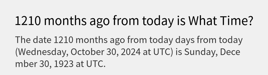 What date is 1210 months ago from today?