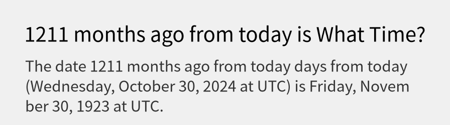 What date is 1211 months ago from today?