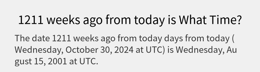 What date is 1211 weeks ago from today?