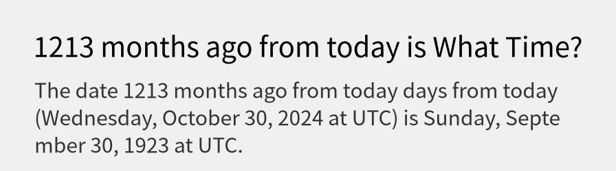 What date is 1213 months ago from today?