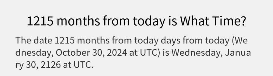 What date is 1215 months from today?