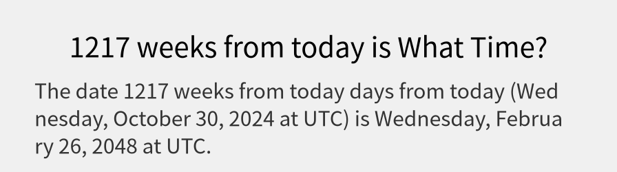 What date is 1217 weeks from today?