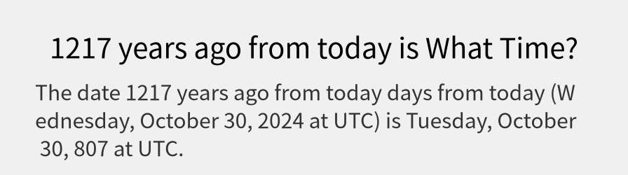 What date is 1217 years ago from today?