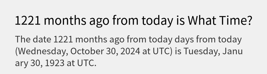 What date is 1221 months ago from today?