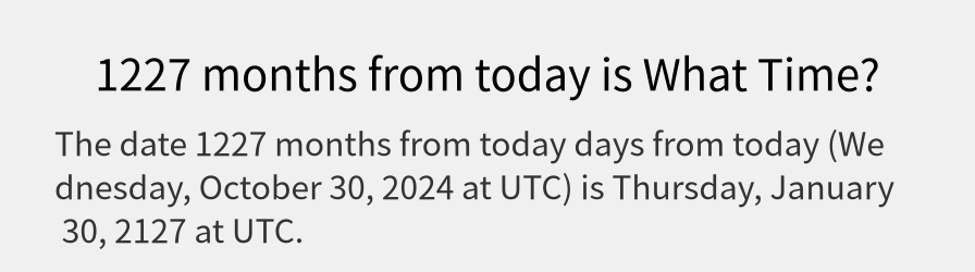 What date is 1227 months from today?