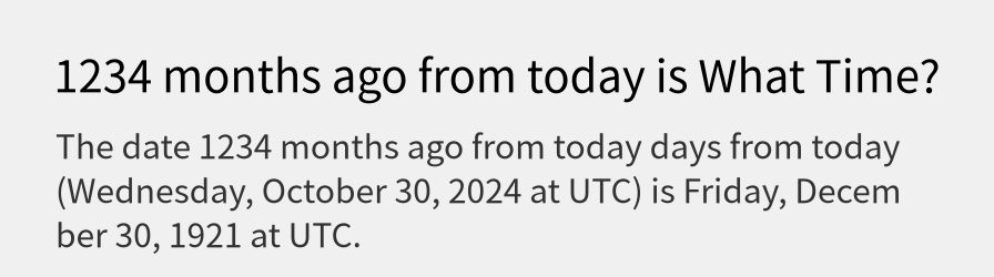 What date is 1234 months ago from today?