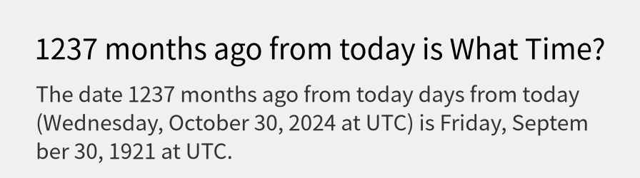 What date is 1237 months ago from today?