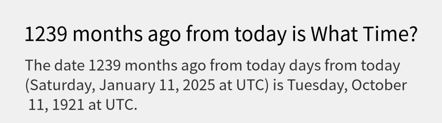 What date is 1239 months ago from today?