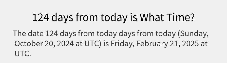 What date is 124 days from today?