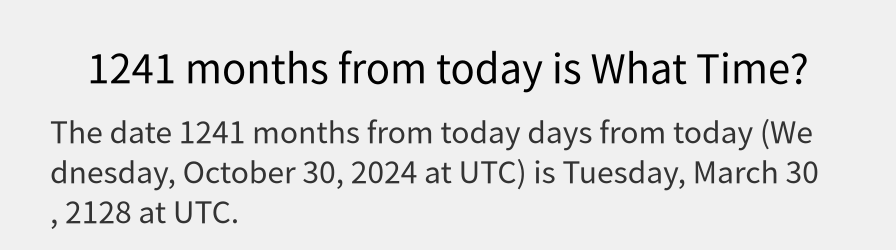 What date is 1241 months from today?