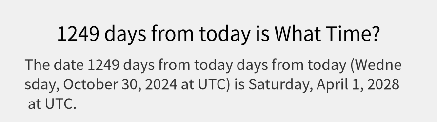 What date is 1249 days from today?