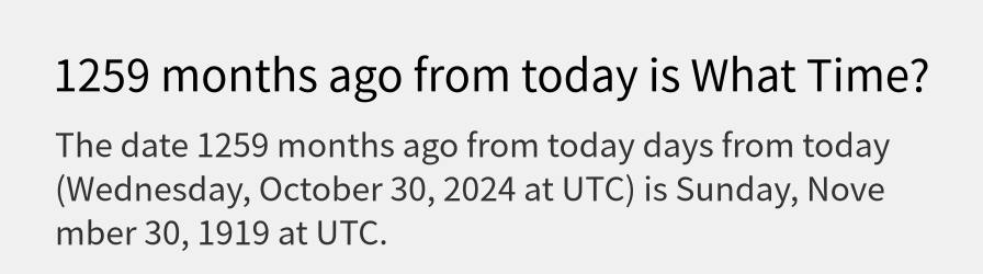 What date is 1259 months ago from today?