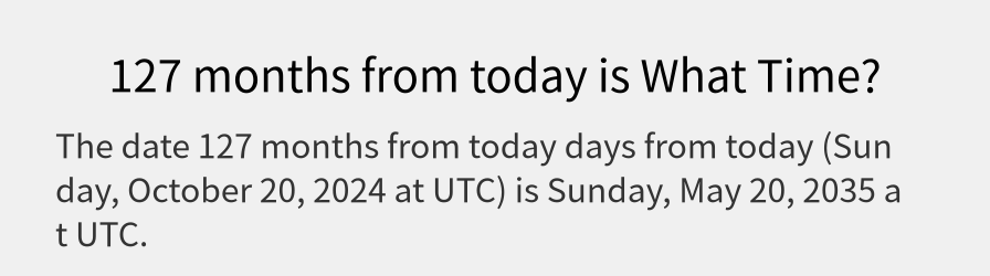 What date is 127 months from today?