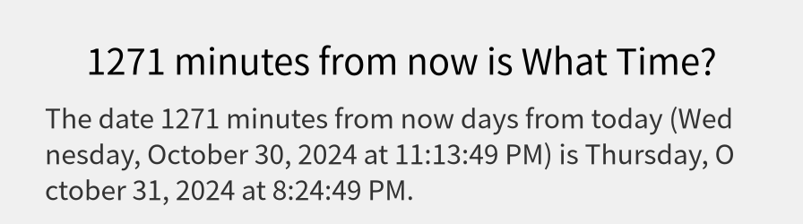 What date is 1271 minutes from now?