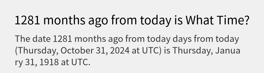 What date is 1281 months ago from today?