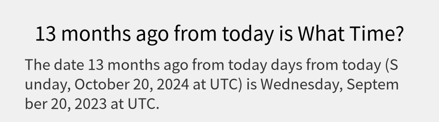 What date is 13 months ago from today?