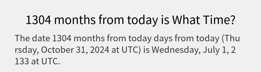 What date is 1304 months from today?