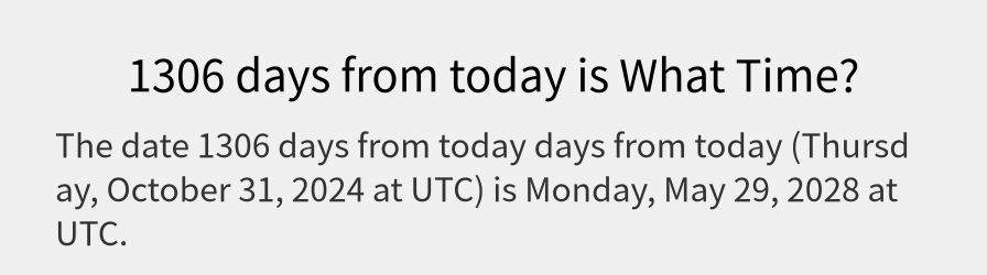 What date is 1306 days from today?