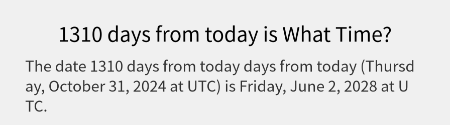 What date is 1310 days from today?