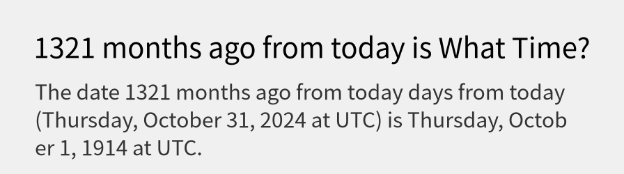 What date is 1321 months ago from today?