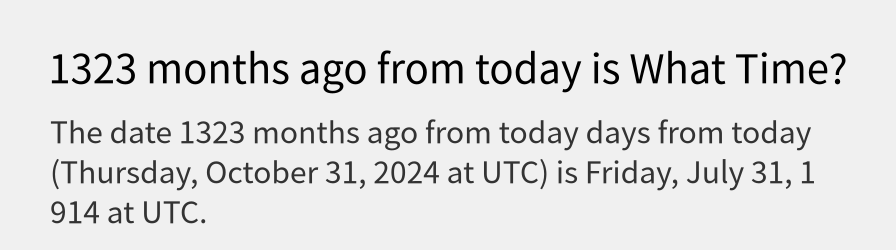 What date is 1323 months ago from today?