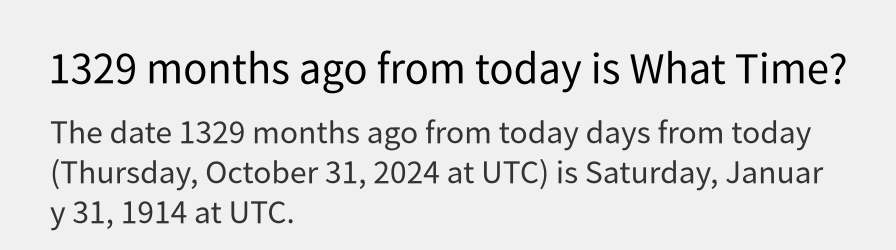 What date is 1329 months ago from today?