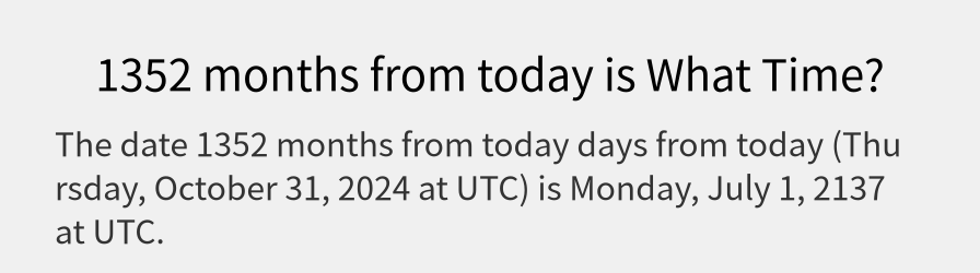 What date is 1352 months from today?