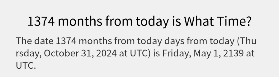 What date is 1374 months from today?