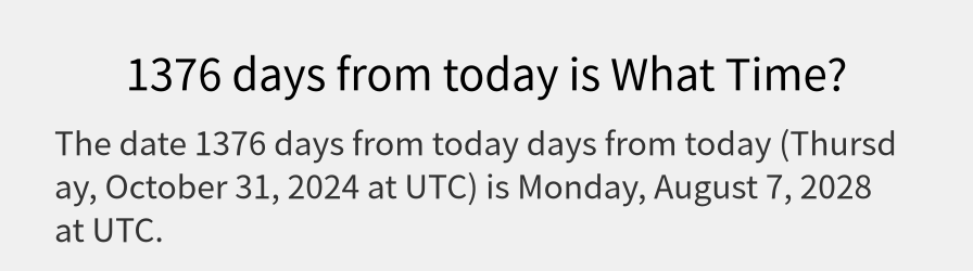 What date is 1376 days from today?