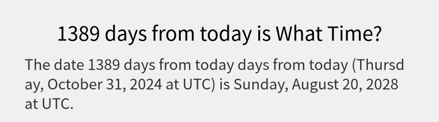 What date is 1389 days from today?