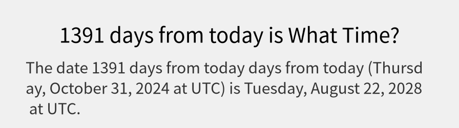 What date is 1391 days from today?