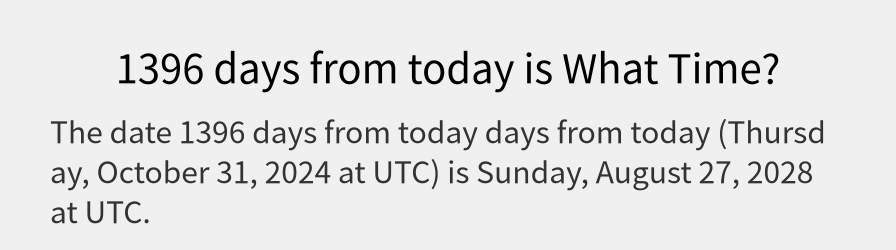 What date is 1396 days from today?