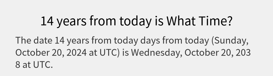 What date is 14 years from today?