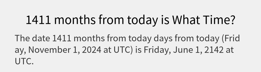 What date is 1411 months from today?