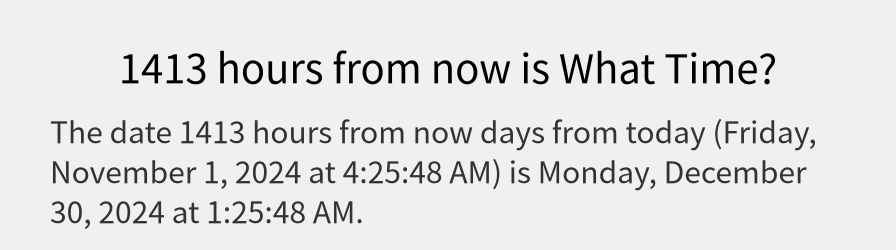 What date is 1413 hours from now?