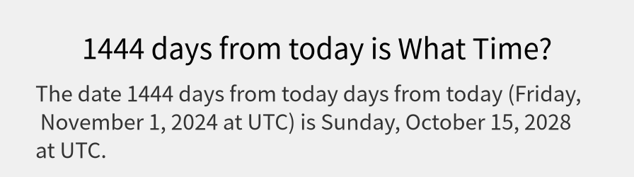 What date is 1444 days from today?