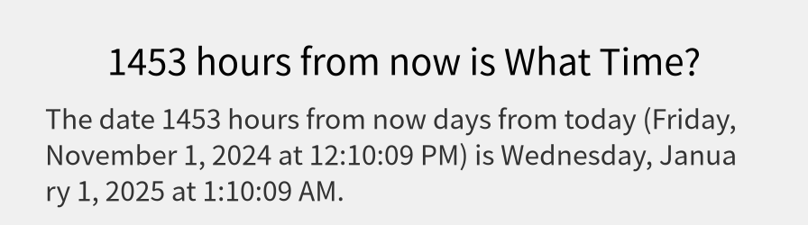 What date is 1453 hours from now?