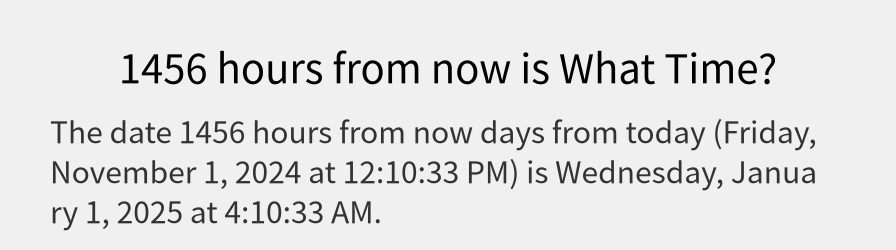 What date is 1456 hours from now?