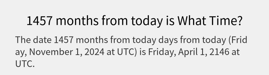 What date is 1457 months from today?