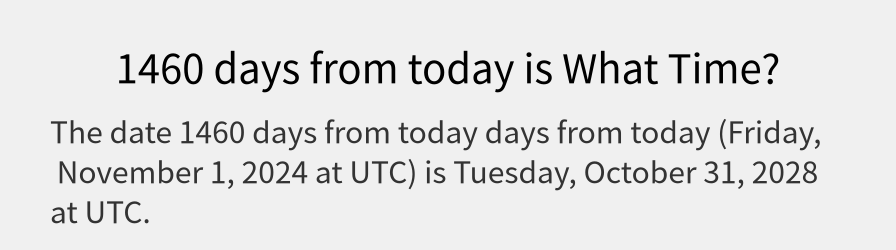 What date is 1460 days from today?