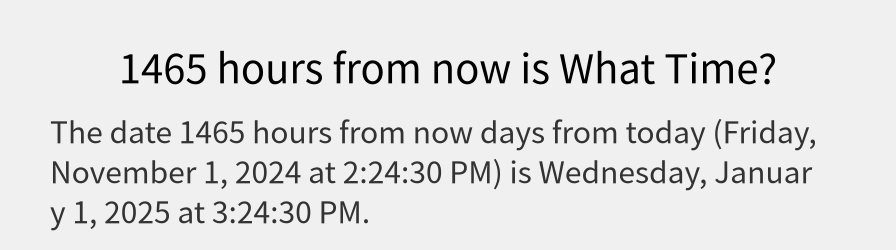 What date is 1465 hours from now?