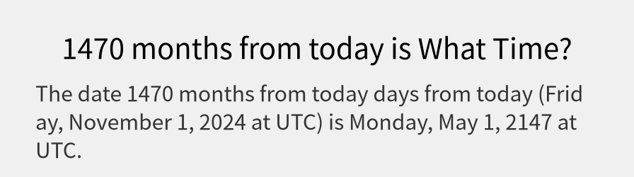 What date is 1470 months from today?