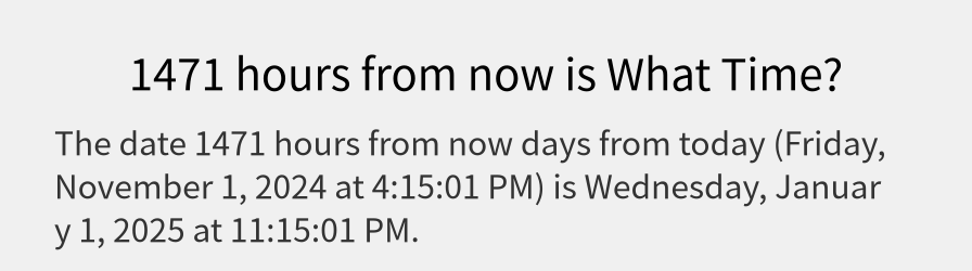 What date is 1471 hours from now?