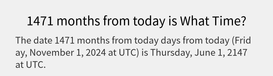 What date is 1471 months from today?