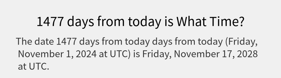 What date is 1477 days from today?